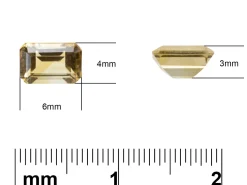 Citrine, Octagon, 6x4mm