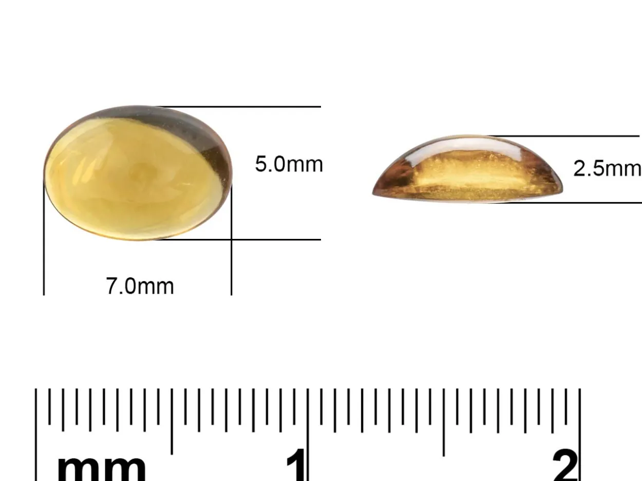 Citrine, Oval Cabochon, 7x5mm