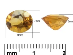Citrine, Oval, 9x7mm