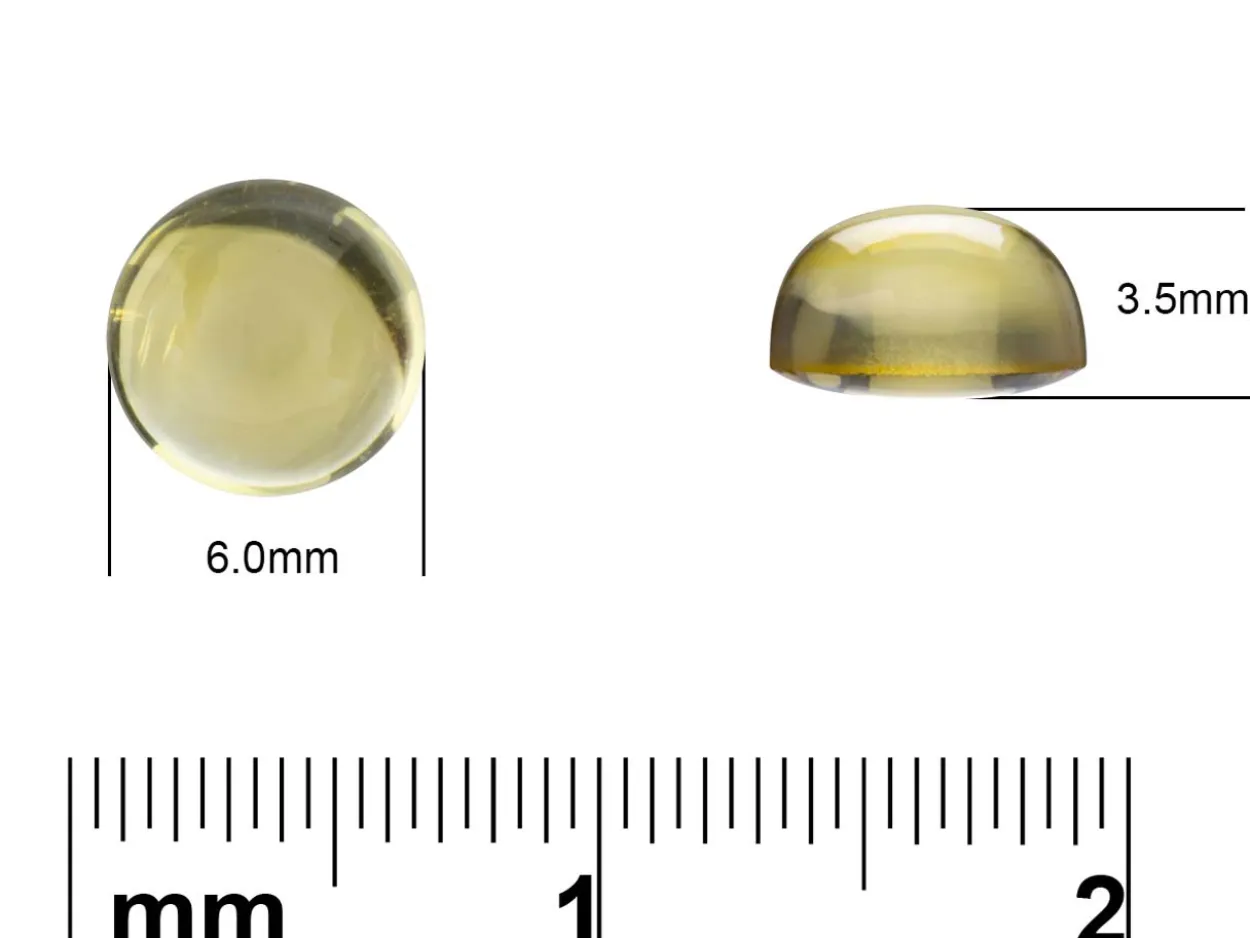 Citrine, Round Cabochon, 6mm
