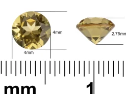 Citrine, Round, 4mm