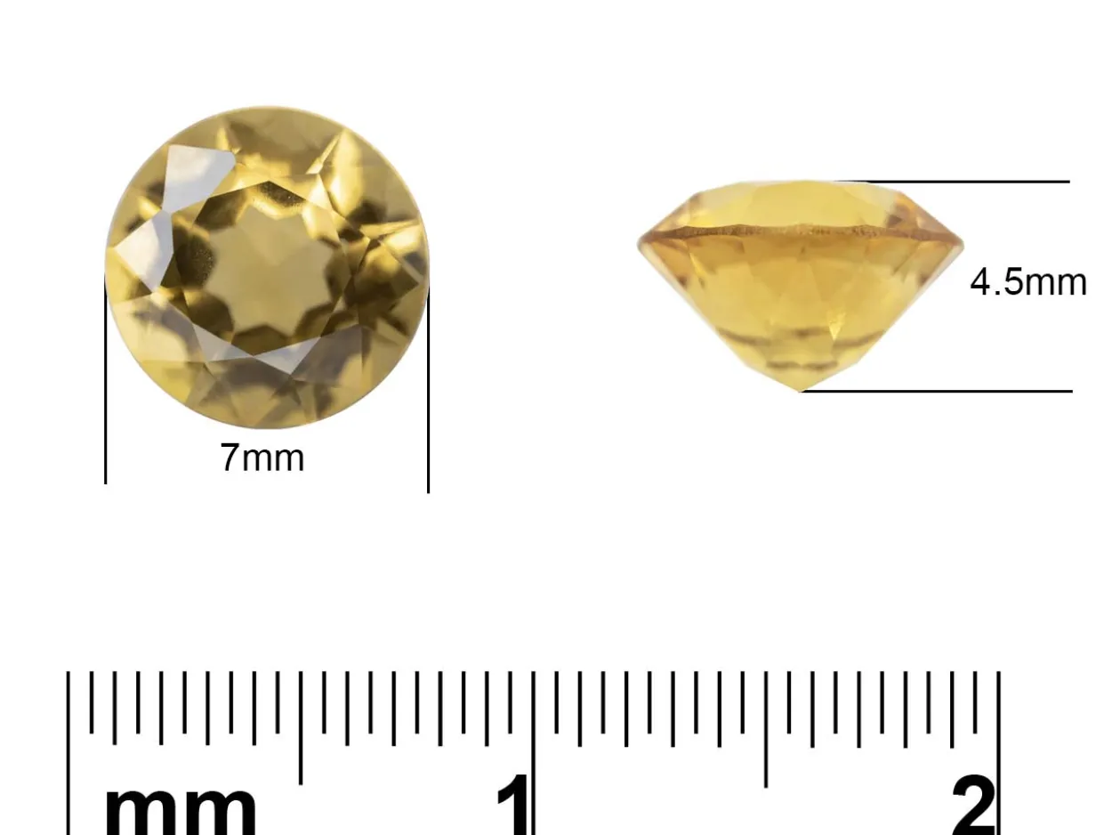 Citrine, Round, 7mm