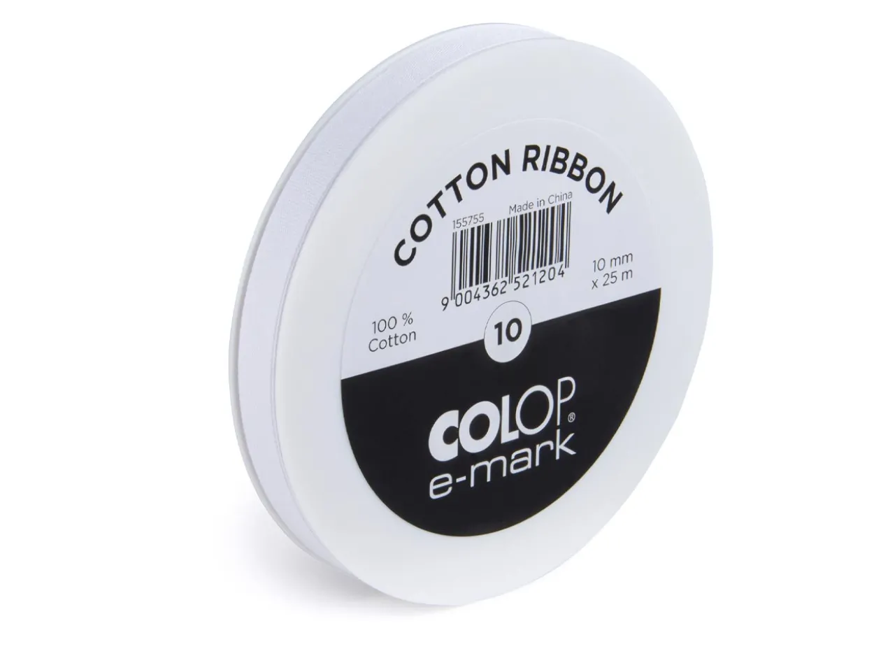 COLOP e-mark go Ribbon 10mm X 25m, 100% Cotton