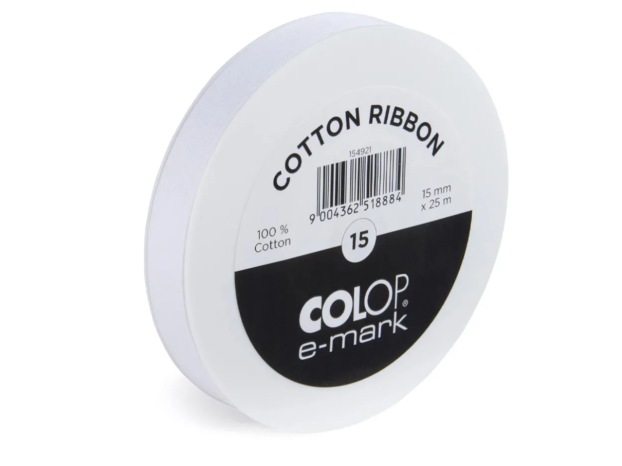COLOP e-mark go Ribbon 15mm X 25m, 100% Cotton