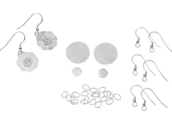 Cooksongold Sterling Silver Flower Disc Earrings Jewellery Making Project