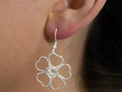 Cooksongold Sterling Silver Heart Shaped Petal Flower Earrings Project