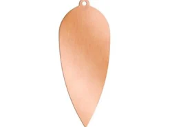 Copper Blank Drop Pack of 6 47.0mm X 19.0mm X 0.7mm Pierced Top Ring
