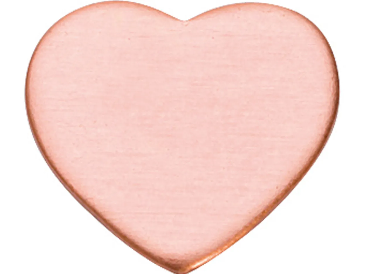 Copper Blanks Heart Pack of 6 12.7mm X 1mm