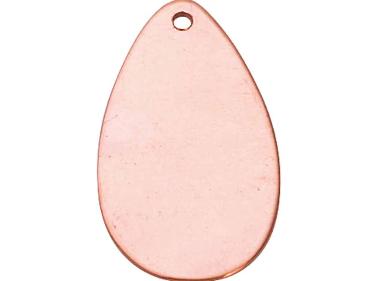 Copper Blanks Oval Drop Pack of 6 16mm X 34mm X 1mm