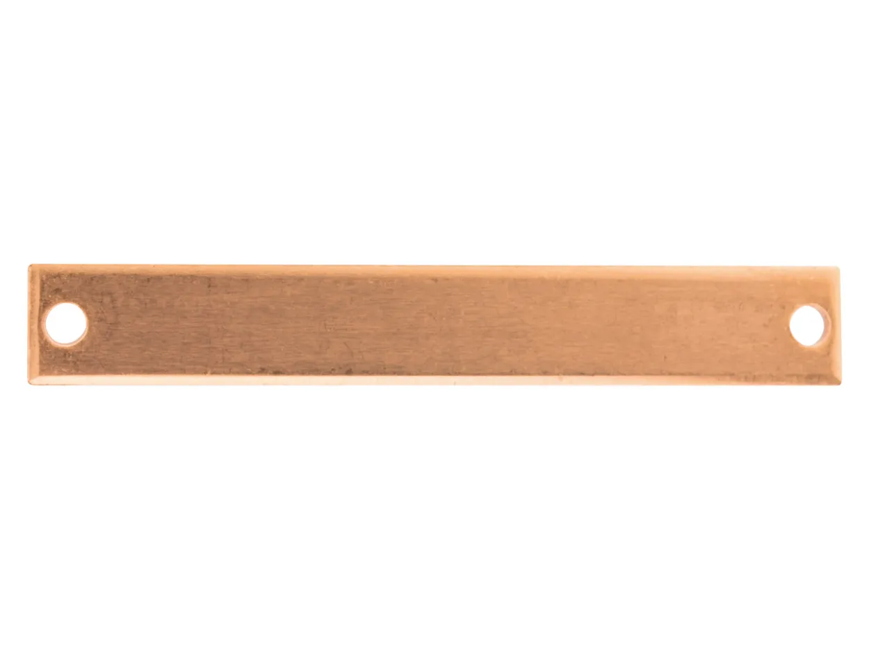 Copper Blanks Rectangle Identity Plate Pack of 6, 40mm X 6mm