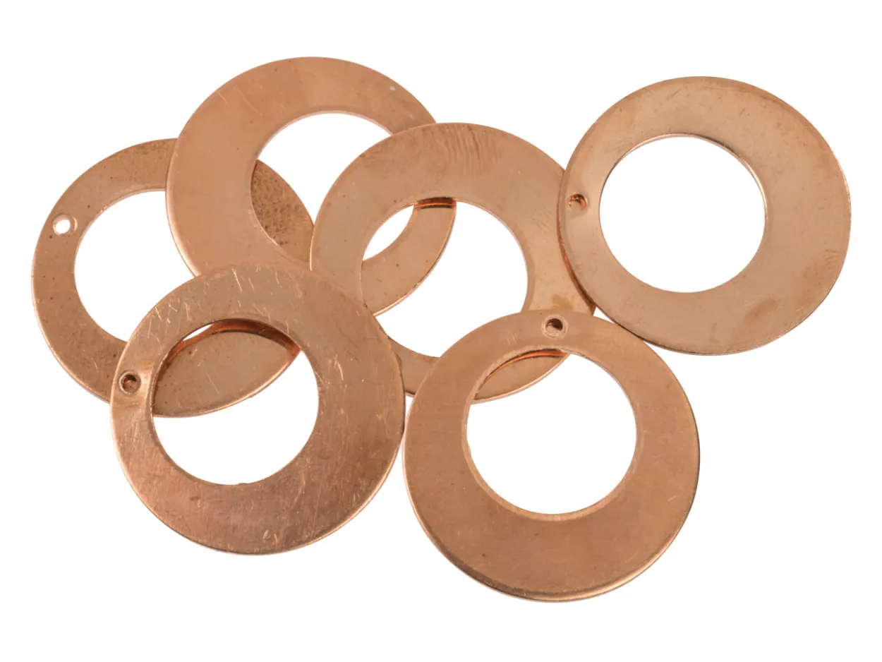 Copper Blanks Round Drop Pack of 6 25mm X 1mm Cut Out