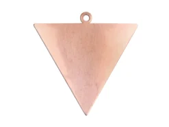 Copper Pendant Blank, Pack of 6, 35.0mm X 0.9mm Reverse Triangle