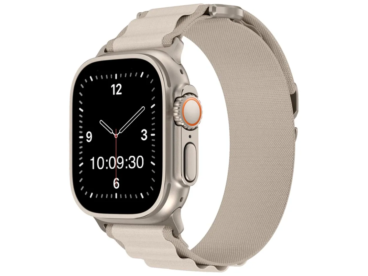 Cream Fabric Strap For Apple Watch, Compatible With 42/44/45/49mm Models