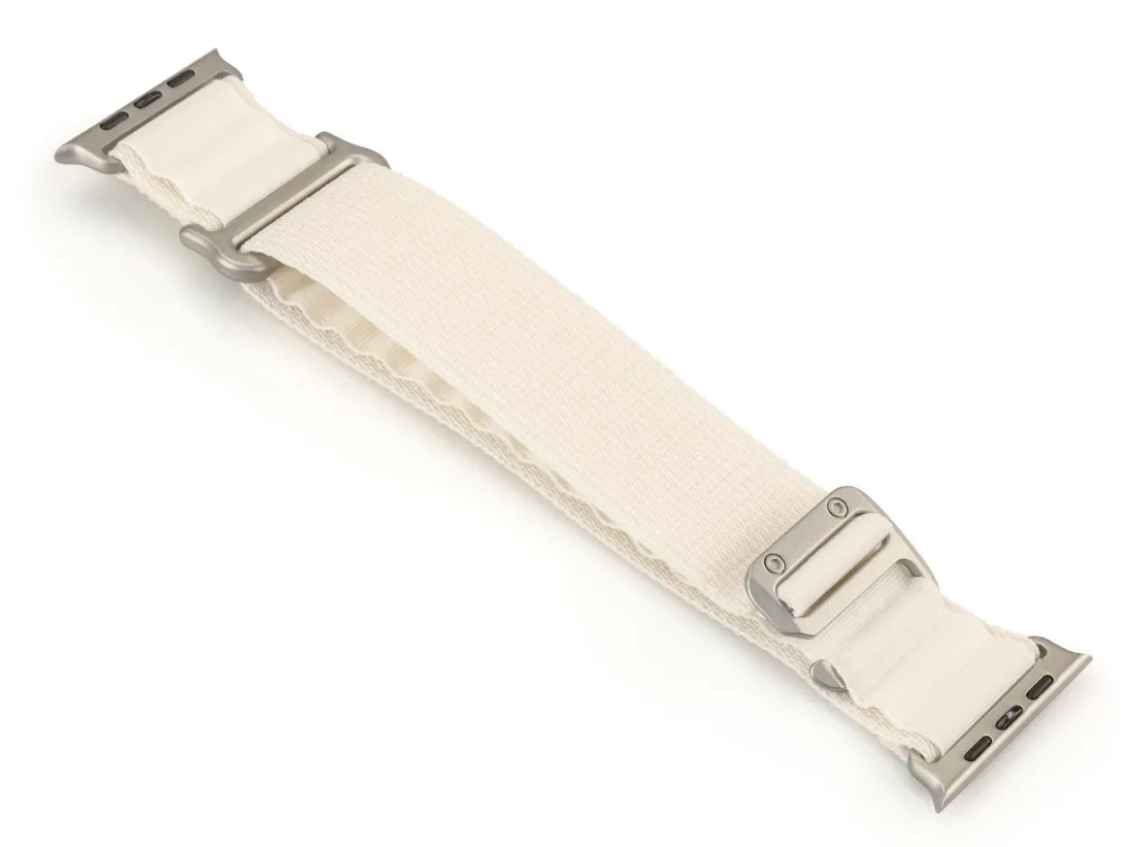 Cream Fabric Strap For Apple Watch, Compatible With 42/44/45/49mm Models