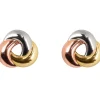 9ct 3 Colour Knot Earrings
