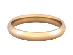 18ct Hazelnut Gold Court Wedding Ring 3.0mm, Size N, 3.9g Medium-weight, Hallmarked, Wall Thickness 1.67mm, 100% Recycled Gold