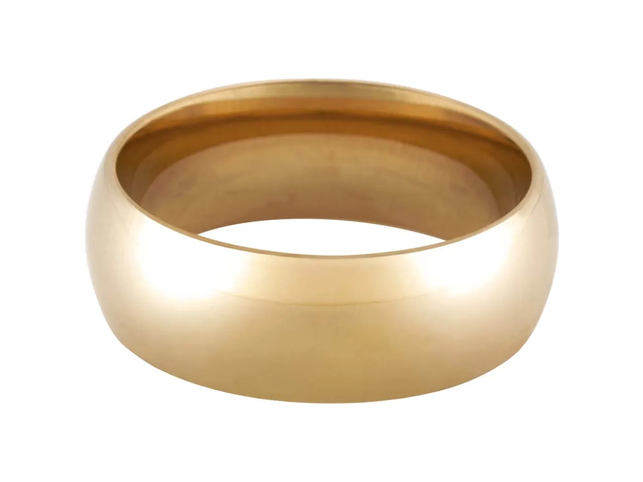 18ct Hazelnut Gold Court Wedding Ring 8.0mm, Size Y, 13.8g Medium-weight, Hallmarked, Wall Thickness 1.97mm, 100% Recycled Gold