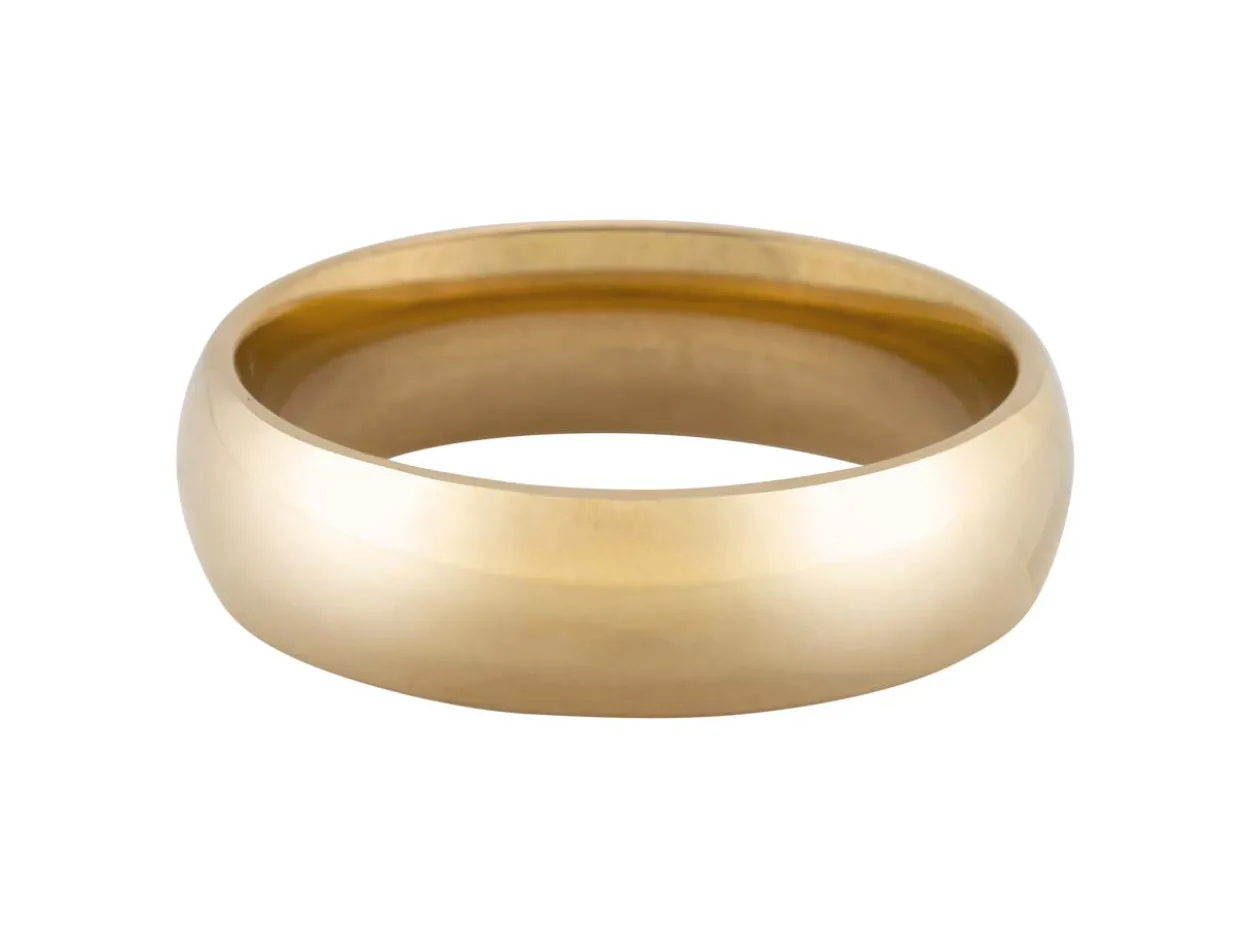 18ct Hazelnut Gold Court Wedding Ring 6.0mm, Size Z, 10.5g Medium-weight, Hallmarked, Wall Thickness 1.92mm, 100% Recycled Gold