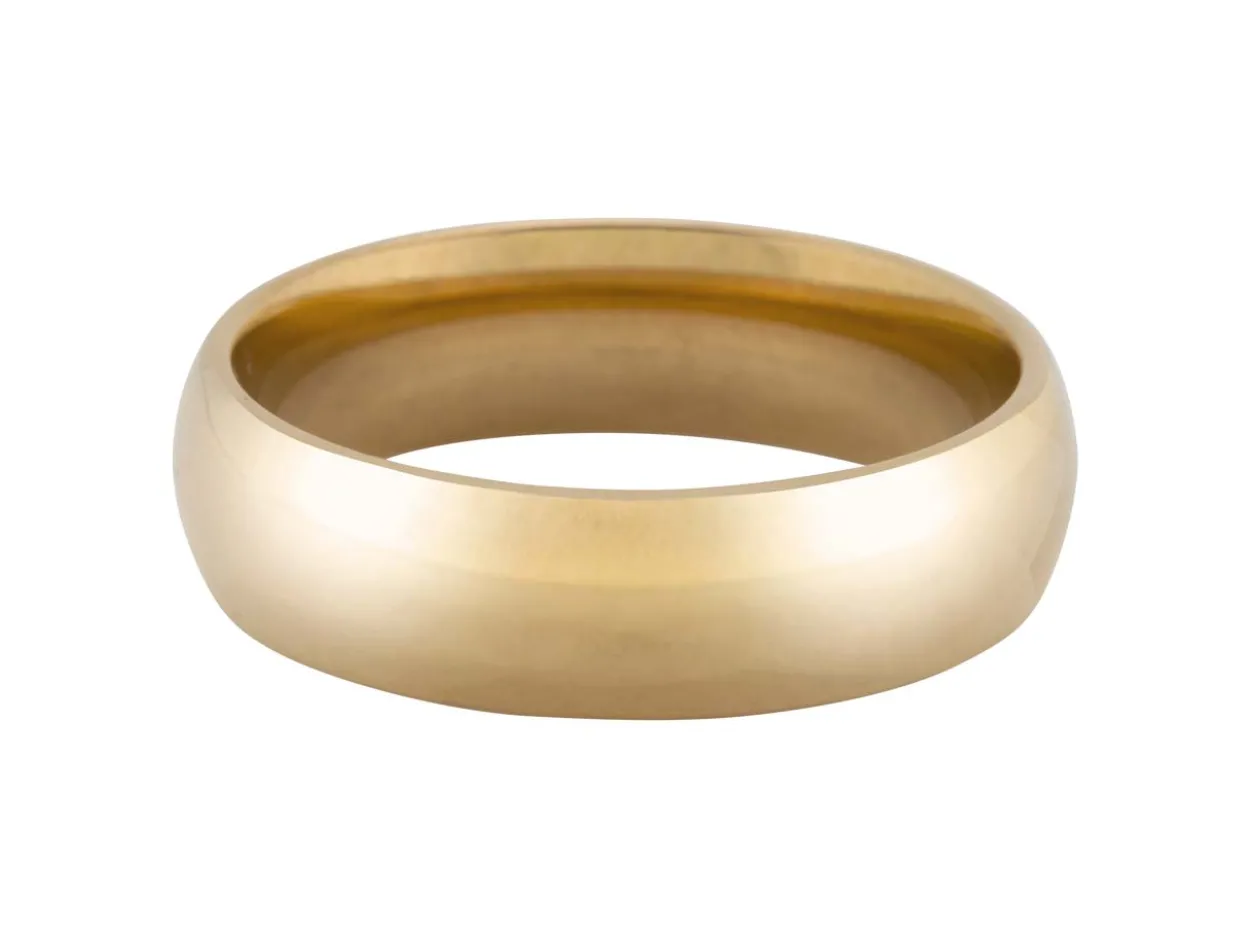 18ct Hazelnut Gold Court Wedding Ring 6.0mm, Size S, 10.5g Medium-weight, Hallmarked, Wall Thickness 2.10mm, 100% Recycled Gold