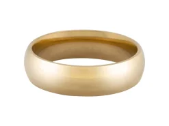 18ct Hazelnut Gold Court Wedding Ring 6.0mm, Size I, 8.9g Medium-weight, Hallmarked, Wall Thickness 2.16mm, 100% Recycled Gold
