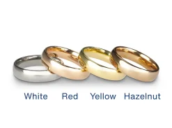18ct Hazelnut Gold Court Wedding Ring 5.0mm, Size X, 8.2g Medium-weight, Hallmarked, Wall Thickness 1.82mm, 100% Recycled Gold
