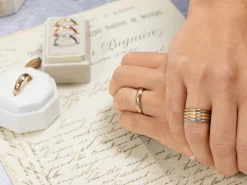 18ct Hazelnut Gold Court Wedding Ring 4.0mm, Size V, 6.5g Medium-weight, Hallmarked, Wall Thickness 1.81mm, 100% Recycled Gold