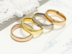 18ct Hazelnut Gold Court Wedding Ring 4.0mm, Size O, 6.0g Medium-weight, Hallmarked, Wall Thickness 1.88mm, 100% Recycled Gold
