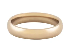 18ct Hazelnut Gold Court Wedding Ring 4.0mm, Size J, 6.0g Medium-weight, Hallmarked, Wall Thickness 2.03mm, 100% Recycled Gold