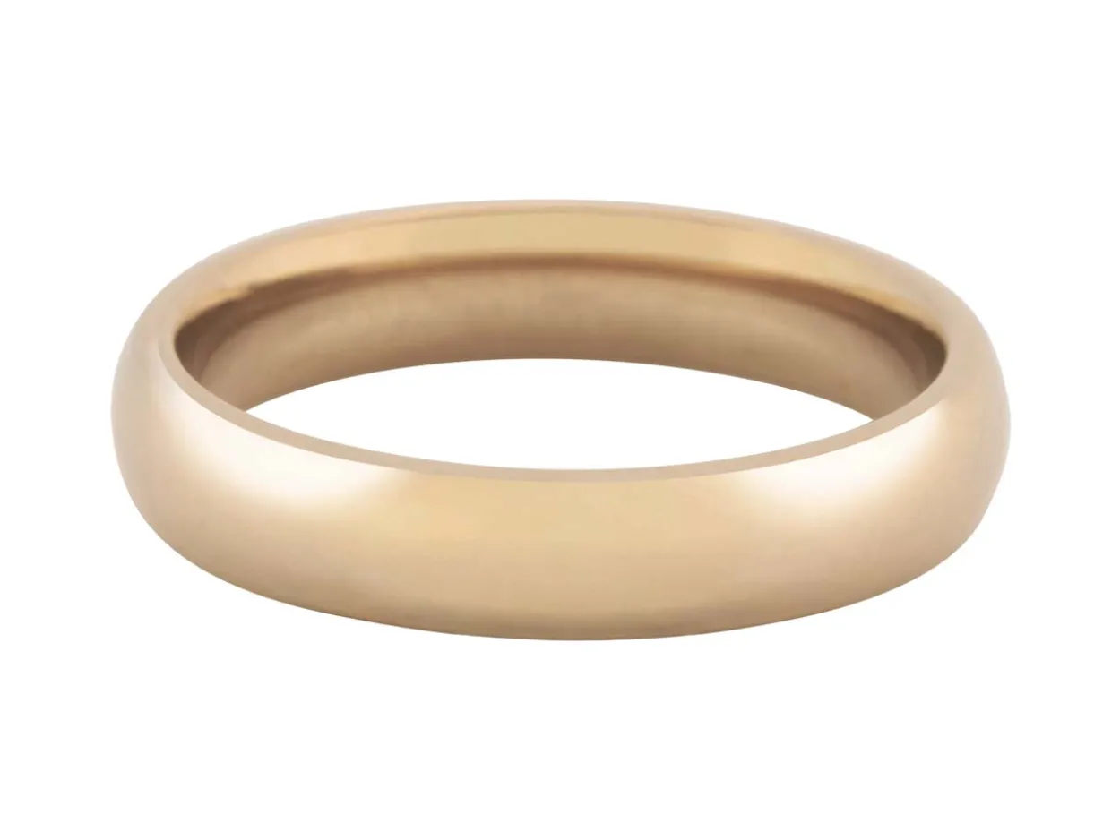 18ct Hazelnut Gold Court Wedding Ring 4.0mm, Size I, 6.0g Medium-weight, Hallmarked, Wall Thickness 2.07mm, 100% Recycled Gold