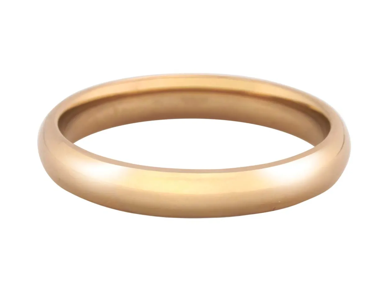 18ct Hazelnut Gold Court Wedding Ring 3.0mm, Size S, 4.9g Medium-weight, Hallmarked, Wall Thickness 1.84mm, 100% Recycled Gold