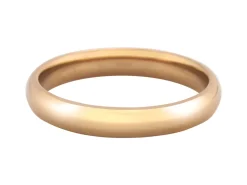 18ct Hazelnut Gold Court Wedding Ring 3.0mm, Size L, 3.9g Medium-weight, Hallmarked, Wall Thickness 1.73mm, 100% Recycled Gold