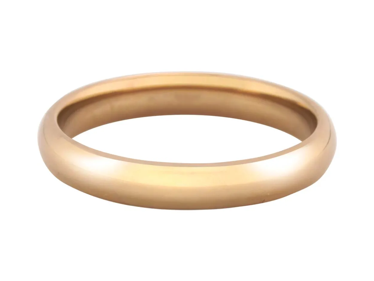 18ct Hazelnut Gold Court Wedding Ring 3.0mm, Size K, 3.9g Medium-weight, Hallmarked, Wall Thickness 1.75mm, 100% Recycled Gold