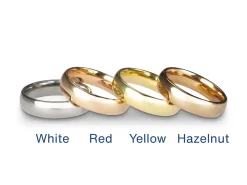 18ct Hazelnut Gold Court Wedding Ring 2.0mm, Size P, 2.5g Medium-weight, Hallmarked, Wall Thickness 1.46mm, 100% Recycled Gold