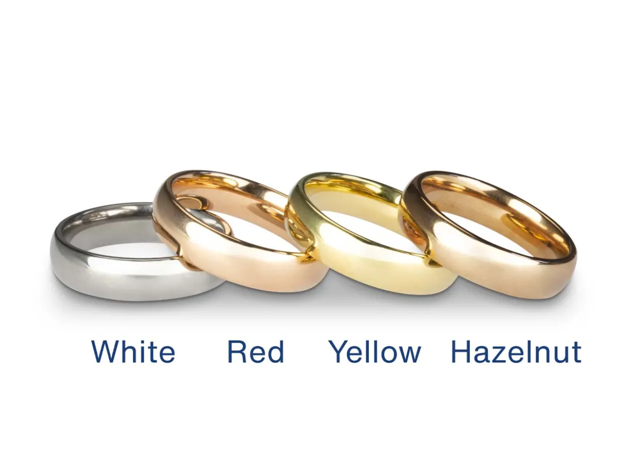 18ct Hazelnut Gold Court Wedding Ring 2.0mm, Size P, 2.5g Medium-weight, Hallmarked, Wall Thickness 1.46mm, 100% Recycled Gold