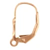 9ct Red Gold Continental Ear Wire, With Grooved Fan Motif, 100% Recycled Gold