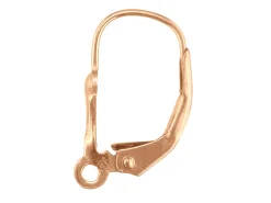 9ct Red Gold Continental Ear Wire, With Grooved Fan Motif, 100% Recycled Gold
