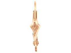 9ct Red Gold Continental Ear Wire, With Grooved Fan Motif, 100% Recycled Gold