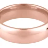 9ct Red Gold Court Wedding Ring 3.0mm, Size P, 2.8g Medium-weight, Hallmarked, Wall Thickness 1.54mm, 100% Recycled Gold
