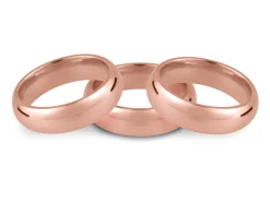 18ct Red Gold Court Wedding Ring 2.0mm, Size M, 2.4g Medium-weight, Hallmarked, Wall Thickness 1.51mm, 100% Recycled Gold