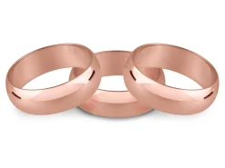 18ct Red Gold D Shape Wedding Ring 4.0mm, Size P, 5.0g Medium-weight, Hallmarked, Wall Thickness 1.51mm, 100% Recycled Gold