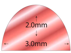 18ct Red Gold D Shape Wire 3.00mm X 2.00mm, 100% Recycled Gold