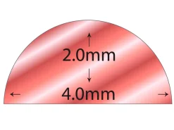 18ct Red Gold D Shape Wire 4.0mm X 2.0mm 2618, 100% Recycled Gold