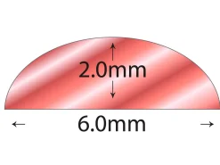 18ct Red Gold D Shape Wire 6.00mm X 2.00mm, 100% Recycled Gold