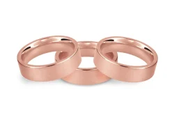 18ct Red Gold Flat Court Easy Fit Wedding Ring 2.0mm, Size M, 2.4g Medium-weight, Hallmarked, Wall Thickness 1.35mm, 100% Recycled Gold