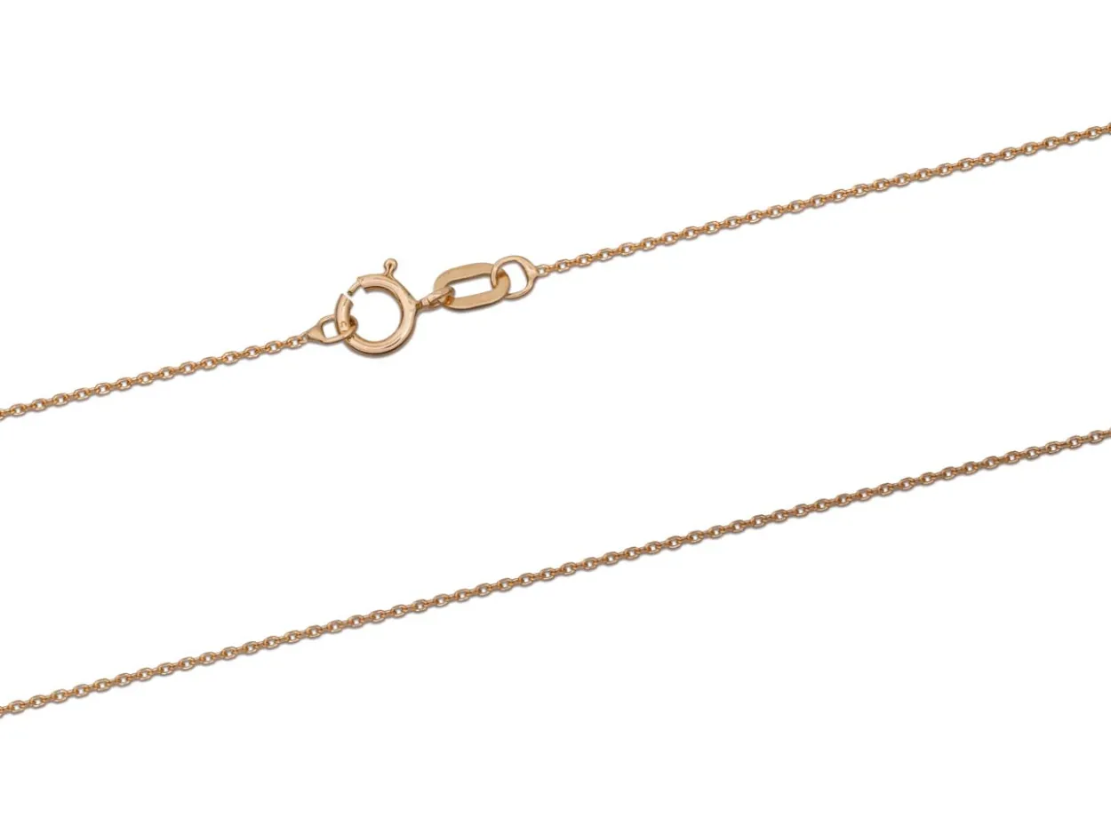 9ct Red Gold 0.8mm Diamond Cut Oval Belcher Chain 18"/45cm Unhallmarked