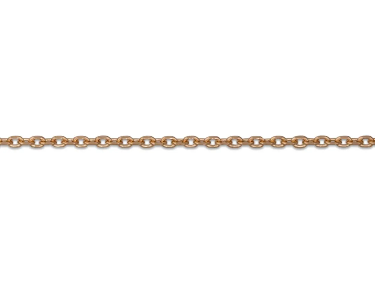 9ct Red Gold 0.8mm Diamond Cut Oval Belcher Chain 18"/45cm Unhallmarked
