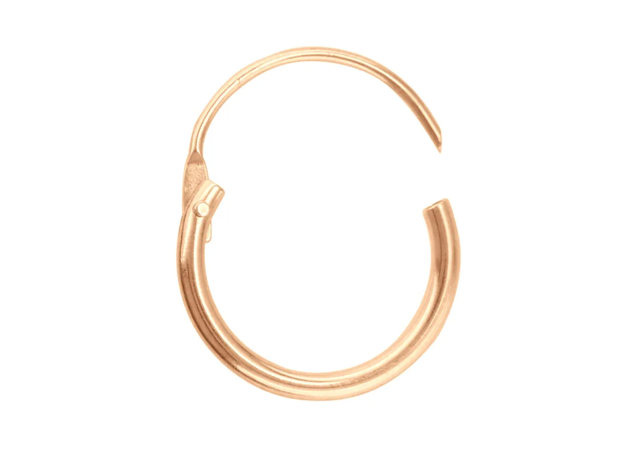 9ct Red Gold 11.0mm Hinged Sleeper Superlight Hoop, 100% Recycled Gold