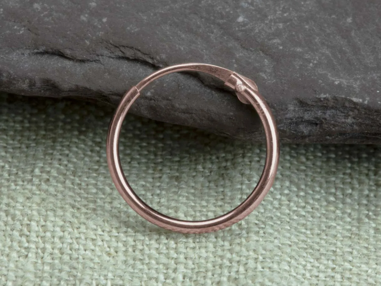 9ct Red Gold 11.0mm Hinged Sleeper Superlight Hoop, 100% Recycled Gold