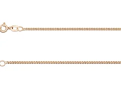 9ct Red Gold 1.3mm Round Curb Chain 18"/45cm Hallmarked