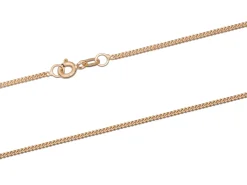 9ct Red Gold 1.3mm Round Curb Chain 16"/45cm Hallmarked
